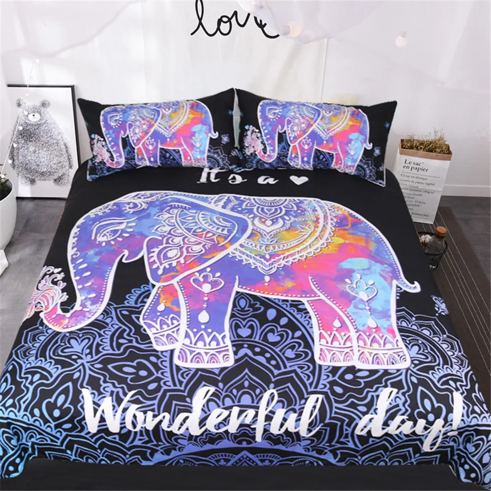 3D Mandala Elephant Print Duvet Cover Set Single Double Queen King Size Bed Linen Boho Quilts Comforter Bedding Sets
3D Mandala Elephant Print Duvet Cover Set Single Double Queen King Size Bed Linen Boho Quilts Comforter Bedding Sets