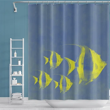 Cassisy Abstract Oil Painting Fish Printed Bath Shower Curtains For Bathroom Waterproof Polyester Mildew Proof Curtains Decor 
Cassisy Abstract Oil Painting Fish Printed Bath Shower Curtains For Bathroom Waterproof Polyester Mildew Proof Curtains Decor