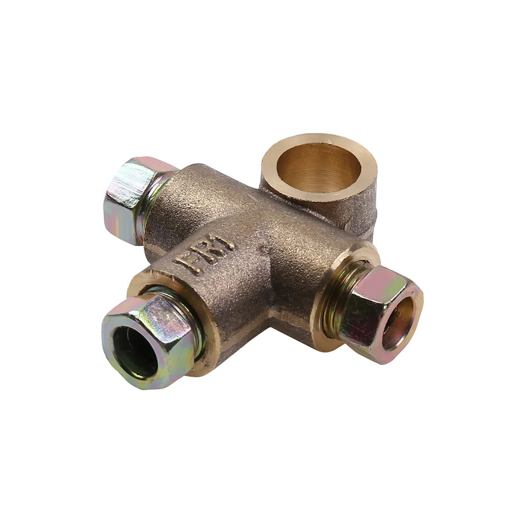 M10 Tee Si-At11174 T-Type Brake Tee With 3 Metric Short Metric M 10 3 / 16in Tube 10mm Metal Brake Tube M10 Male Nut
M10 Tee Si-At11174 T-Type Brake Tee With 3 Metric Short Metric M 10 3 / 16in Tube 10mm Metal Brake Tube M10 Male Nut
