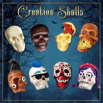 Halloween 3D Skeleton Head Skull Silicone DIY Chocolate Candy Molds Party Cake Decoration Mold Pastry Baking Decoration Tools
Halloween 3D Skeleton Head Skull Silicone DIY Chocolate Candy Molds Party Cake Decoration Mold Pastry Baking Decoration Tools
