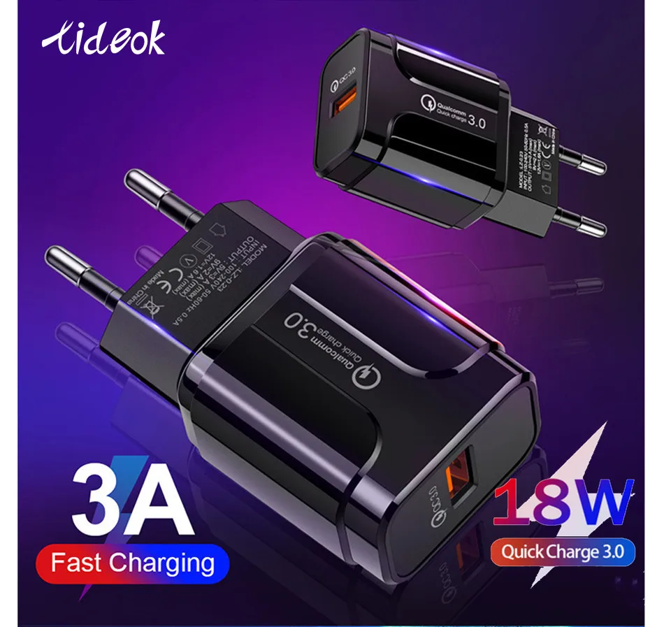 18W Fast Charger USB Portable Charging Mobile Phone Charger Qualcomm QC 3.0 4.0 Fast Charger For All Kinds Of Smart Phone IPhone
18W Fast Charger USB Portable Charging Mobile Phone Charger Qualcomm QC 3.0 4.0 Fast Charger For All Kinds Of Smart Phone IPhone