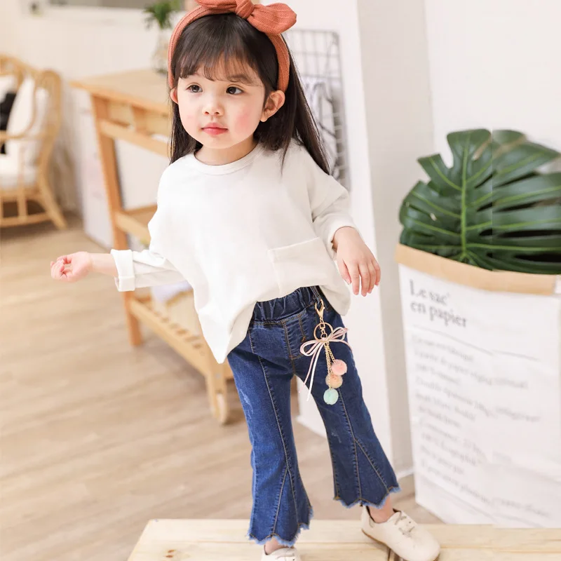 Korean-style New Style Cowboy Bell-bottom Pants 2019 Spring New Style Solid Color Elasticity Jeans Baby Girls Western Style Pant
Korean-style New Style Cowboy Bell-bottom Pants 2019 Spring New Style Solid Color Elasticity Jeans Baby Girls Western Style Pant