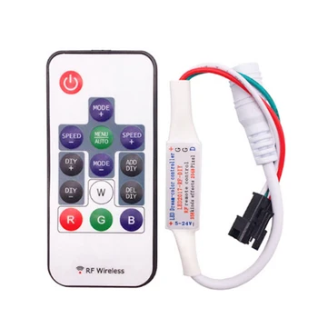 WS2812B WS2811 RGB Led Pixels Conroller 14Key RF-DIY RGB Wireless Remote Control For DC5-24V 3pin Led Strip Lights
WS2812B WS2811 RGB Led Pixels Conroller 14Key RF-DIY RGB Wireless Remote Control For DC5-24V 3pin Led Strip Lights