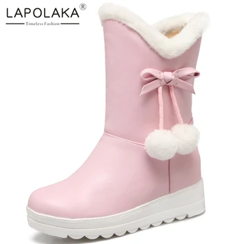 Lapolaka New Arrivals Sweet Bowtie 2020 Large Size 30-42 Platform Mid Calf Boots Woman Shoes Add Fur Warm Winter Boots Women
Lapolaka New Arrivals Sweet Bowtie 2020 Large Size 30-42 Platform Mid Calf Boots Woman Shoes Add Fur Warm Winter Boots Women