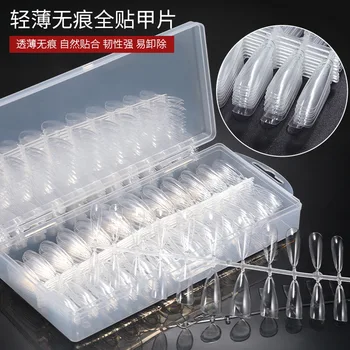 

Thin Transparent Nail Tips Dedicated 240 Oblong Water Droplet Square Trapezoid Fake Nails Seemless Boxed
