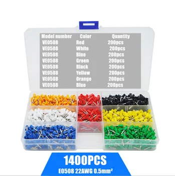 1400Pcs/Box E0508 Insulated Ferrules Terminal Block Cord End Wire Connector Electrical Crimp Terminator 22AWG 0.5mm 
1400Pcs/Box E0508 Insulated Ferrules Terminal Block Cord End Wire Connector Electrical Crimp Terminator 22AWG 0.5mm