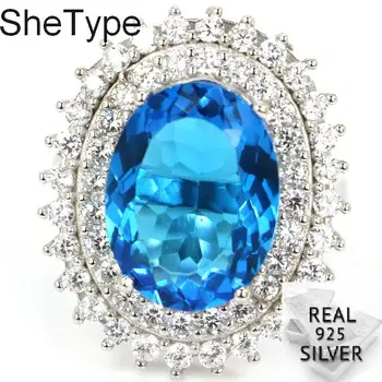 26x22mm Elegant 6.9g Paris Blue Topaz White CZ Gift For Woman's Real 925 Solid Sterling Silver Rings
26x22mm Elegant 6.9g Paris Blue Topaz White CZ Gift For Woman's Real 925 Solid Sterling Silver Rings