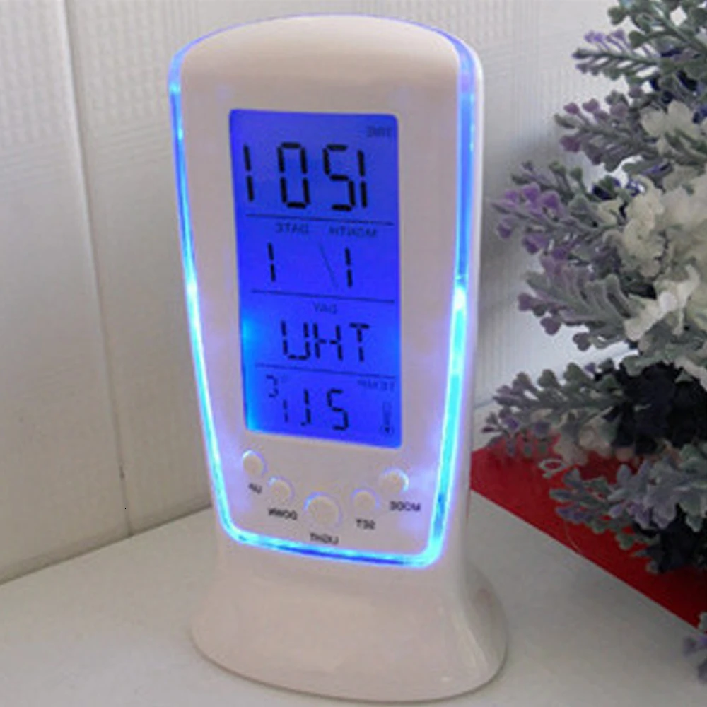 LED Digital Alarm Clock With Blue Backlight LCD Display Calendar Thermometer Desk Clock Reloj Despertador Electronic Watch
LED Digital Alarm Clock With Blue Backlight LCD Display Calendar Thermometer Desk Clock Reloj Despertador Electronic Watch