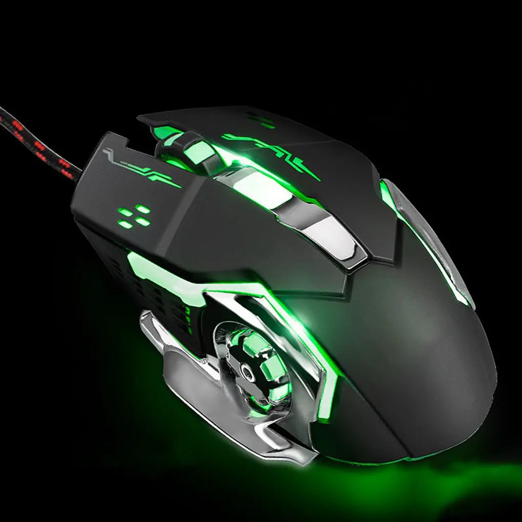 

Ergonomic USB Wired LED Backlit Mouse 3200DPI 6 Buttons Optical Gaming Mouse Adjustable Mute Game Mice for PC Desktop Laptop