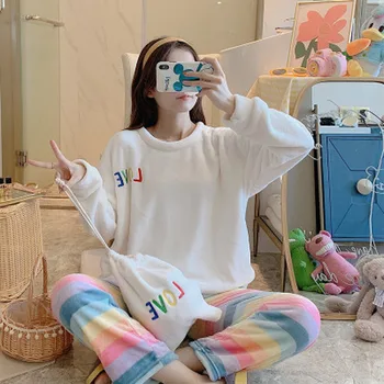 QWEEK Winter Women Pajamas Warm Sets Ladies Pyjamas Sleepwear Round Neck Pijamas Mujer Home Clothes 2020 Dropshipping
QWEEK Winter Women Pajamas Warm Sets Ladies Pyjamas Sleepwear Round Neck Pijamas Mujer Home Clothes 2020 Dropshipping