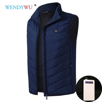 

2019 Men Women Electric Heated Vest Heating Waistcoat Thermal Warm Clothing Feather Hot Sale Winter Heated Jacket new technology