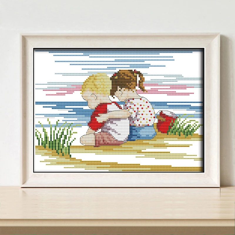 Joy Sunday One Boy One Girl Pattern Cross Stitch Kit 14CT 11CT White Fabric Printing DMC Sewing Set Home Rest Decoration Picture
Joy Sunday One Boy One Girl Pattern Cross Stitch Kit 14CT 11CT White Fabric Printing DMC Sewing Set Home Rest Decoration Picture