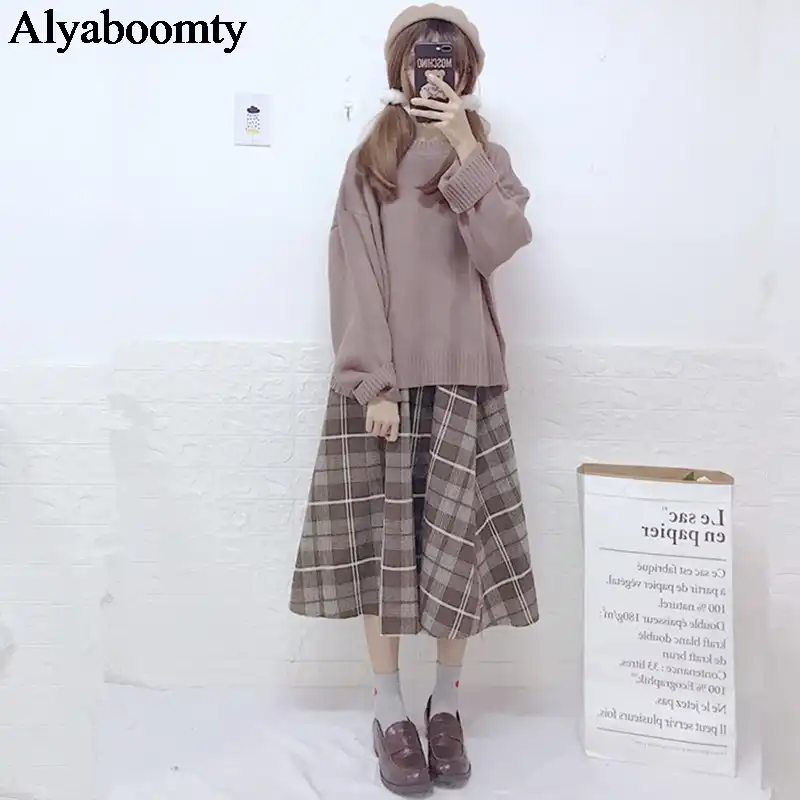 cute skirt and sweater outfits