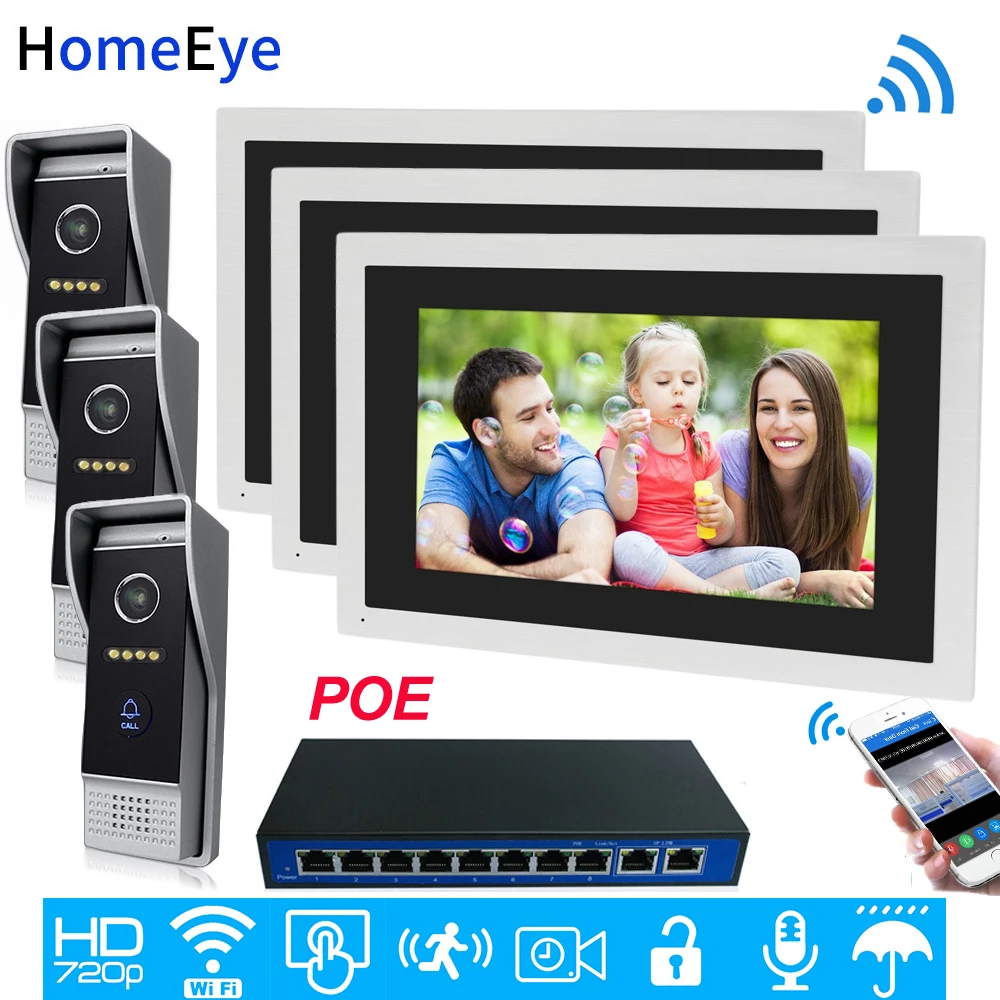 720P HD WiFi IP Video Door Phone Video Intercom 10''Touch Screen 3-3 Security Access Control System Mobile App Remote Unlock POE
720P HD WiFi IP Video Door Phone Video Intercom 10''Touch Screen 3-3 Security Access Control System Mobile App Remote Unlock POE