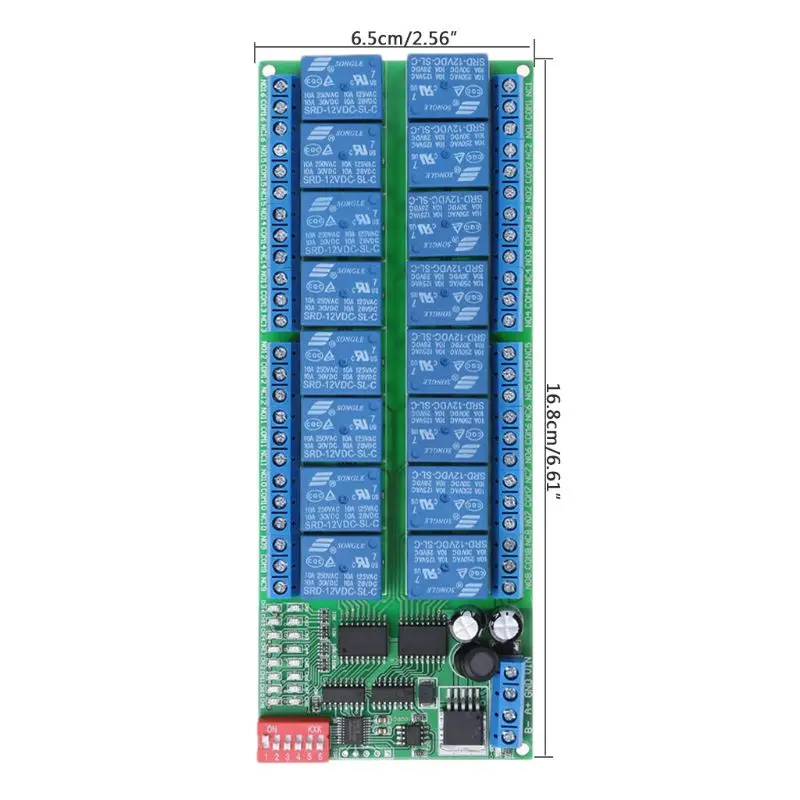16 Channel DC 12V RS485 Relay Module Remote Controller for PLC PTZ Camera Motors 634E
16 Channel DC 12V RS485 Relay Module Remote Controller for PLC PTZ Camera Motors 634E