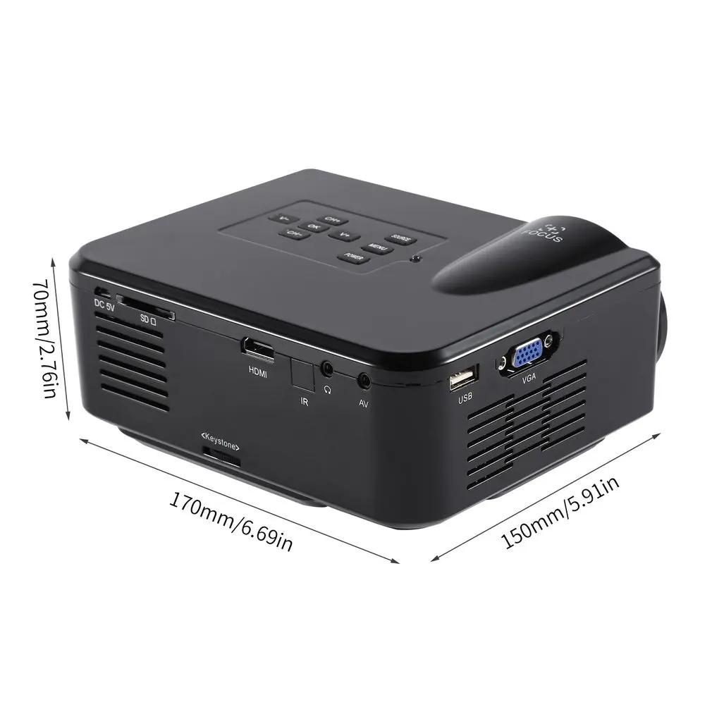 

Mini LED Video Projector Portable TV DVD Game Projectors LCD HD Video 3D Home Theater Education HDMI VGA AV USB Beamer BL-35