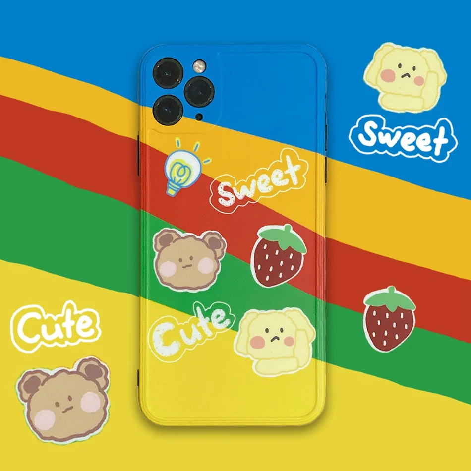 For iPhone 11 Pro XS Max XR X Case Cute Cartoon Rainbow Strawberry Bear Phone Case For iPhone SE 8 7 Plus Soft Shockproof Cover
For iPhone 11 Pro XS Max XR X Case Cute Cartoon Rainbow Strawberry Bear Phone Case For iPhone SE 8 7 Plus Soft Shockproof Cover