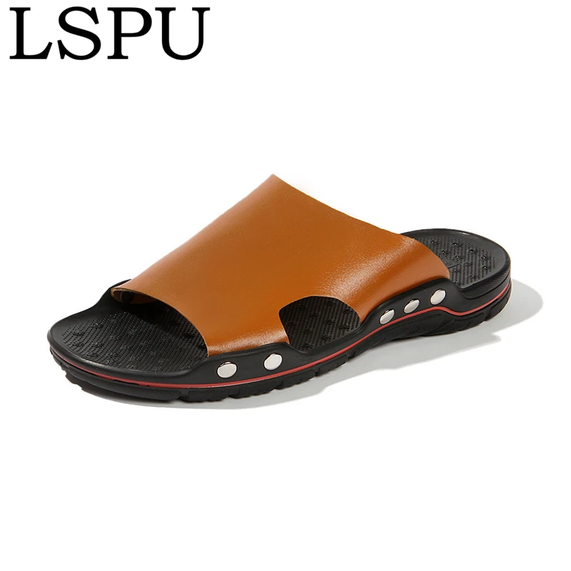 Фото LSPU бренд Для мужчин тапочки летние сандалии на плоской подошве - купить