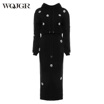 WQJGR 2020 Spring Autumn Two Piece Set Top and Pants Pullover Batwing Sleeve Rhinestone Elastic Waist 2 Piece Set Women
WQJGR 2020 Spring Autumn Two Piece Set Top and Pants Pullover Batwing Sleeve Rhinestone Elastic Waist 2 Piece Set Women