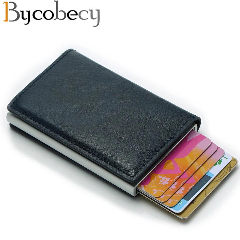 Bycobecy Anti Thief Men Credit Card Holder Blocking Rfid Minimalist Wallet Bag Leather Business id Cardholder Metal Purse
Bycobecy Anti Thief Men Credit Card Holder Blocking Rfid Minimalist Wallet Bag Leather Business id Cardholder Metal Purse
