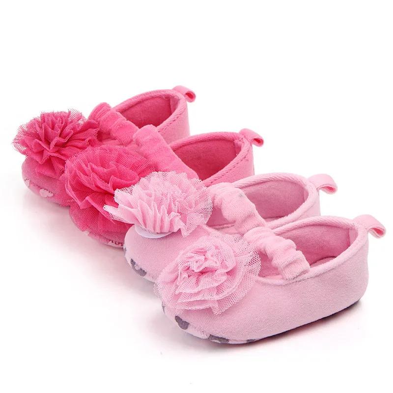 Милая детская обувь в цветочек для новорожденных Хлопковая начинающих ходить