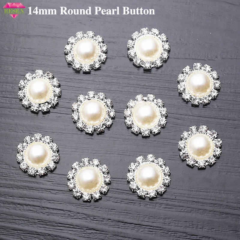 RESEN 10pcs/lot 14mm Sliver Pearl Button Round Flatback Acrylic Pearl Buttons Crystal Sparkly DIY Ribbon Bow Accessories
RESEN 10pcs/lot 14mm Sliver Pearl Button Round Flatback Acrylic Pearl Buttons Crystal Sparkly DIY Ribbon Bow Accessories