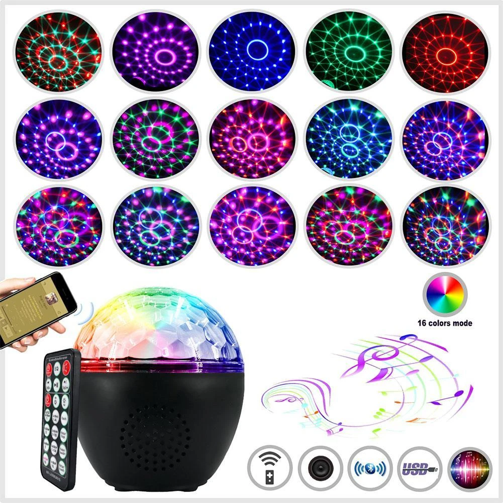 16 RGB LED Disco Ball Light USB Led Stage Light Bluetooth Sound Magic Ball Dj Disco Lights With Remote Control For Party KTV Bar
16 RGB LED Disco Ball Light USB Led Stage Light Bluetooth Sound Magic Ball Dj Disco Lights With Remote Control For Party KTV Bar