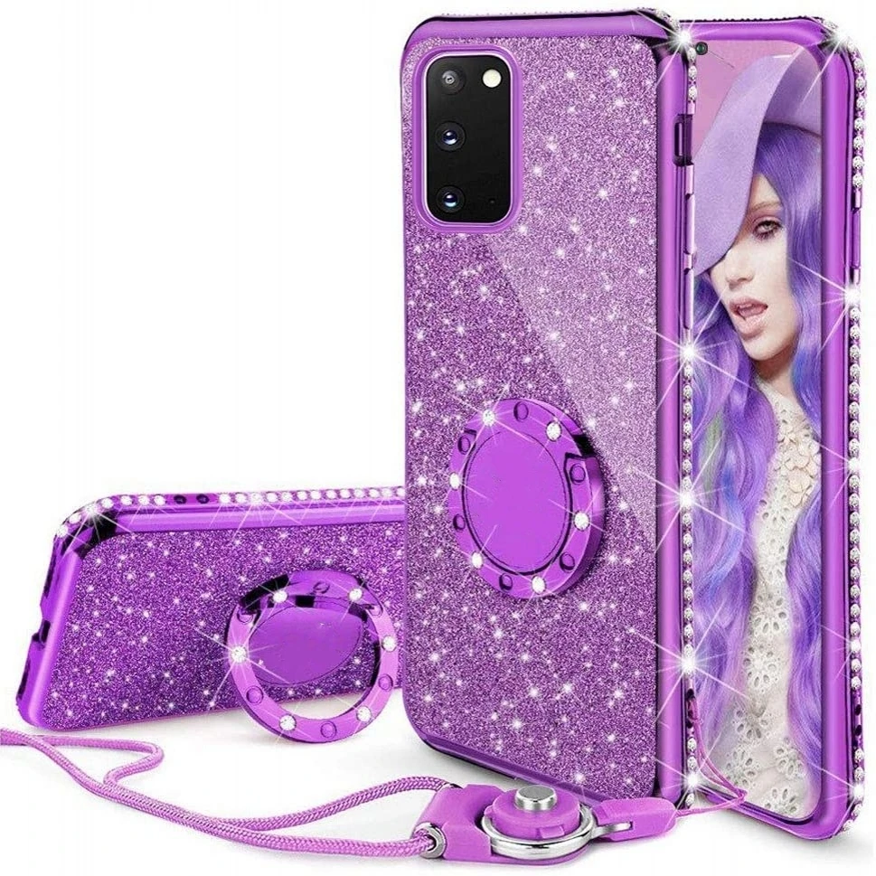 Чехол с бриллиантовым кольцом для Samsung Galaxy S20 Ultra S10 Note 10 Plus A71 A51 A81 A91 A21 A11 A01 A41 A31 M31