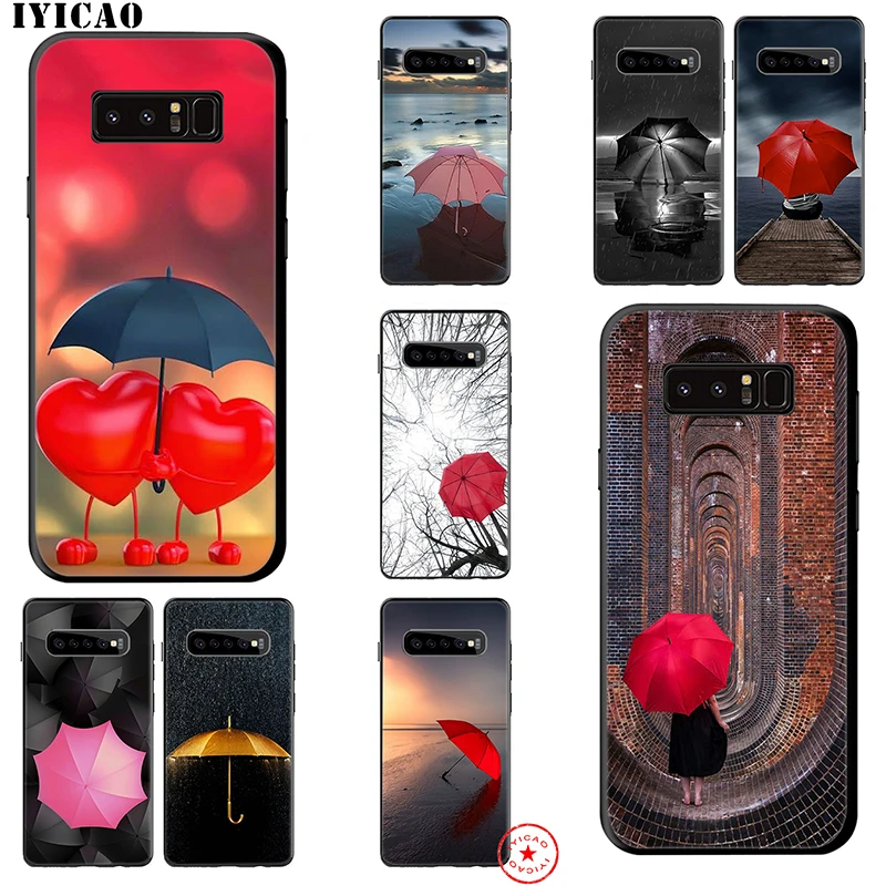 IYICAO красный зонт арт мягкий чехол для samsung Galaxy S10e S10 S9 S8 Note 8 9 10 Plus S6 S7 Edge TPU |