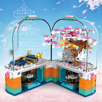 Town Creative Street Scene Series Rotating Japan Rotating sakura Tree Transparent gift box Building Blocks Toys
Town Creative Street Scene Series Rotating Japan Rotating sakura Tree Transparent gift box Building Blocks Toys