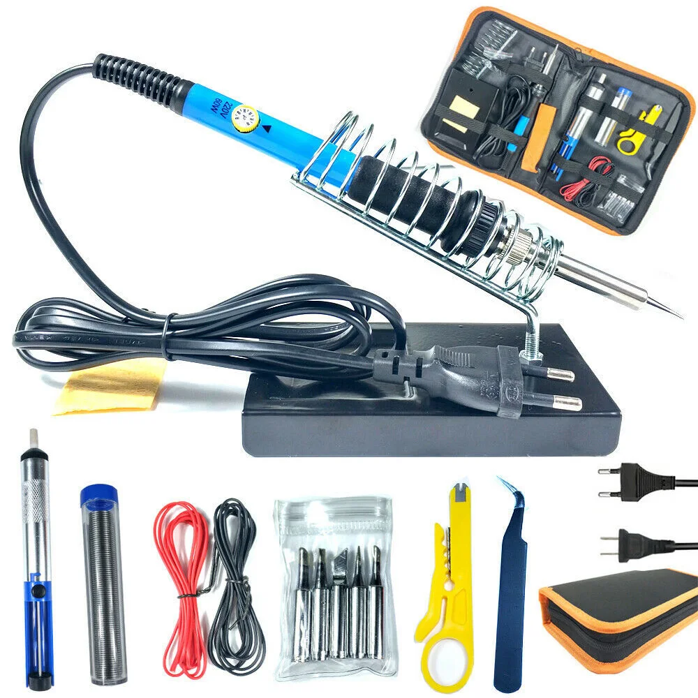 Electric Soldering Iron Kit Adjustable Temperature LCD Solder Welding Tools Electric Soldering Iron Welding Kit 15 Sets
Electric Soldering Iron Kit Adjustable Temperature LCD Solder Welding Tools Electric Soldering Iron Welding Kit 15 Sets