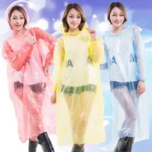 Adulte unisexe jetable Transparent capuche cordon imperméable Protection costume pliable en petite taille, les garder dans le sac à dos,(China)