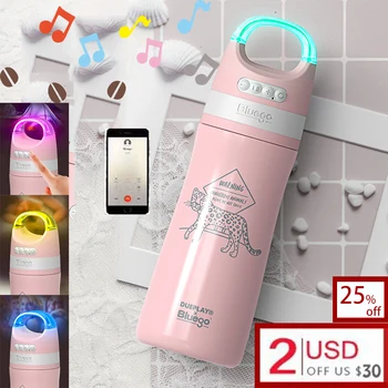 Bluego stainless steel thermos cup bluetooth speaker music phone call sport carry multi-functional storage coffee water bottle 
Bluego stainless steel thermos cup bluetooth speaker music phone call sport carry multi-functional storage coffee water bottle