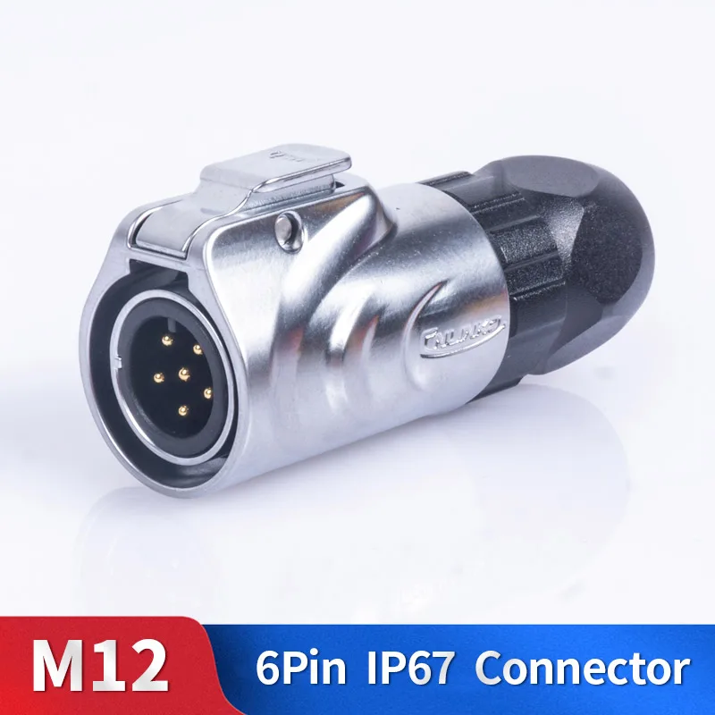 M12 6Pin IP67 мужской женский Электрический открытый кабель Водонепроницаемый DC