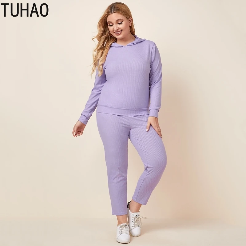 TUHAO 7XL 6XL 5XL 4XL 3XL Large Size Pure Color Violet Hooded Sweater Women Casual Pants Two-piece Suit Outfirs for Woman WM08
TUHAO 7XL 6XL 5XL 4XL 3XL Large Size Pure Color Violet Hooded Sweater Women Casual Pants Two-piece Suit Outfirs for Woman WM08