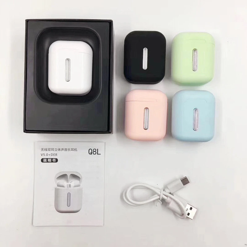 Original Q8L TWS Color Wireless Bluetooth Earphone Earbuds Portable Mini Headset With Charging LED Light Box Stereo Earphones
Original Q8L TWS Color Wireless Bluetooth Earphone Earbuds Portable Mini Headset With Charging LED Light Box Stereo Earphones