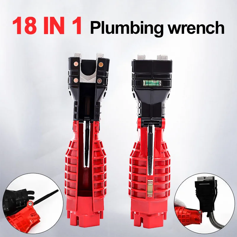 

18 In 1 Faucet Wrench Multi Double Head Sink Installer Flume Wrench Plumbing Socket Repair Universal Tool Tools Set Professional