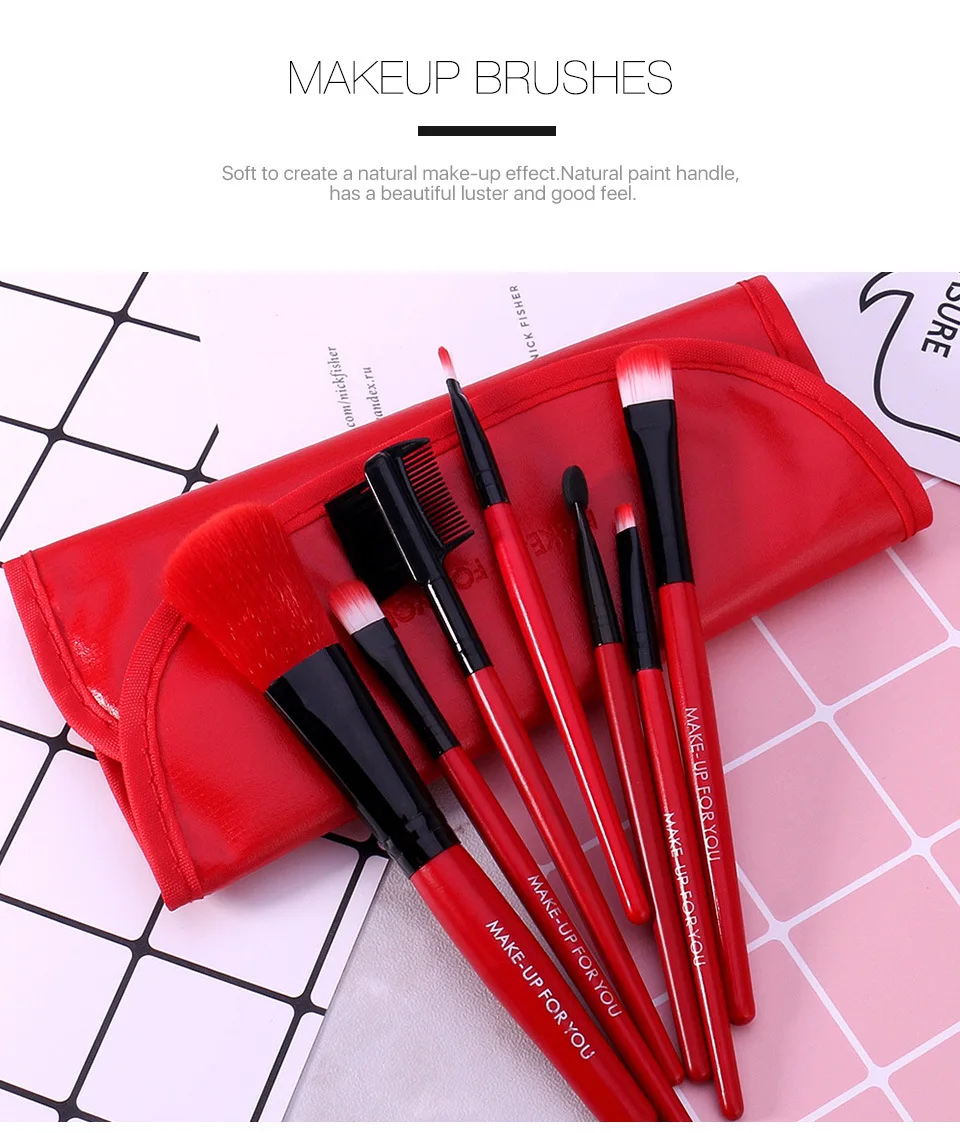 Beauty tools 7 kinds of multifunctional man-made fiber material portable makeup brush set makeup brushes are red/purple/black
Beauty tools 7 kinds of multifunctional man-made fiber material portable makeup brush set makeup brushes are red/purple/black