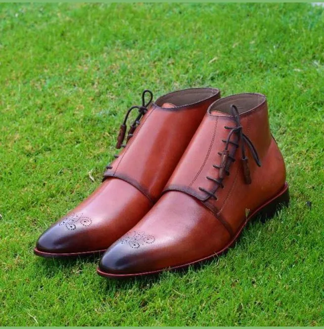 Fashion Men Pu Leather Low Heel Lace-up Shoes Round Toe Ankle High T-tied Style Male Casual Trendy Wing-tip Chukka Boots 4M027
Fashion Men Pu Leather Low Heel Lace-up Shoes Round Toe Ankle High T-tied Style Male Casual Trendy Wing-tip Chukka Boots 4M027