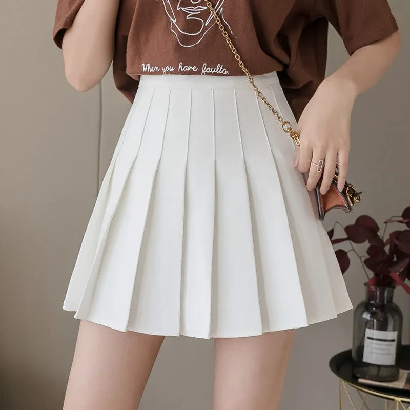 

Fashion XS-XXL Autumn Summer Shirt Skirt High Waist Stitching Student Pleated Shirt Skirts Women Cute Sweet Girl 2024 Mini Skirt