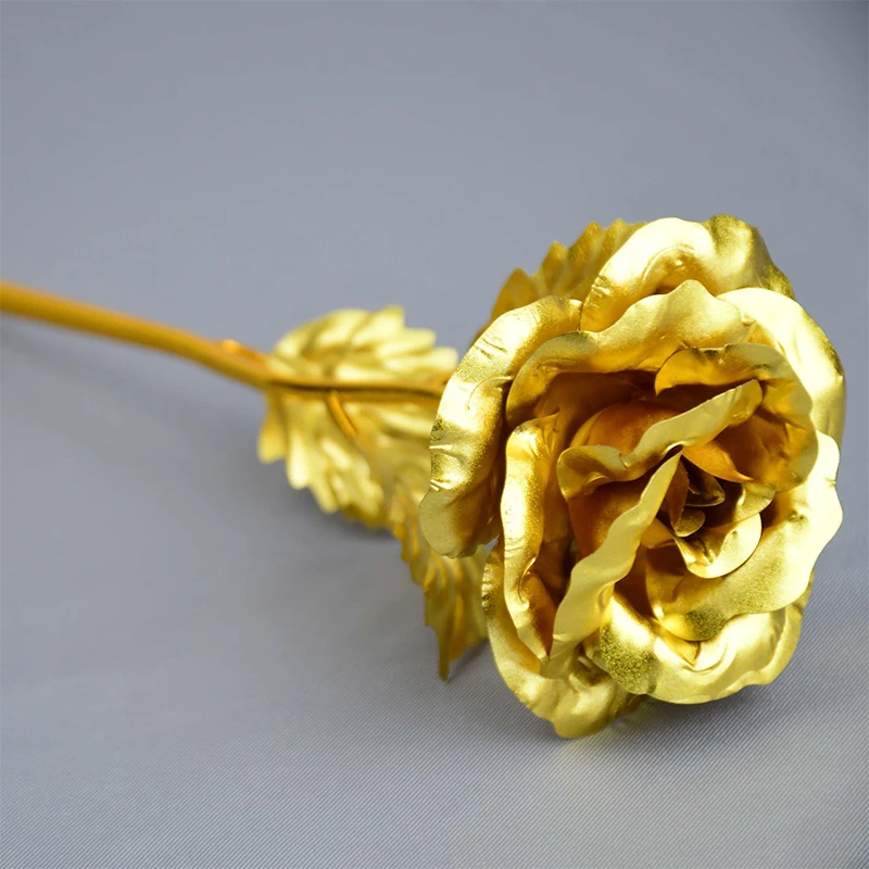 1 шт. Золотая Роза цветок фольга пластиковые искусственные розы подарок на день