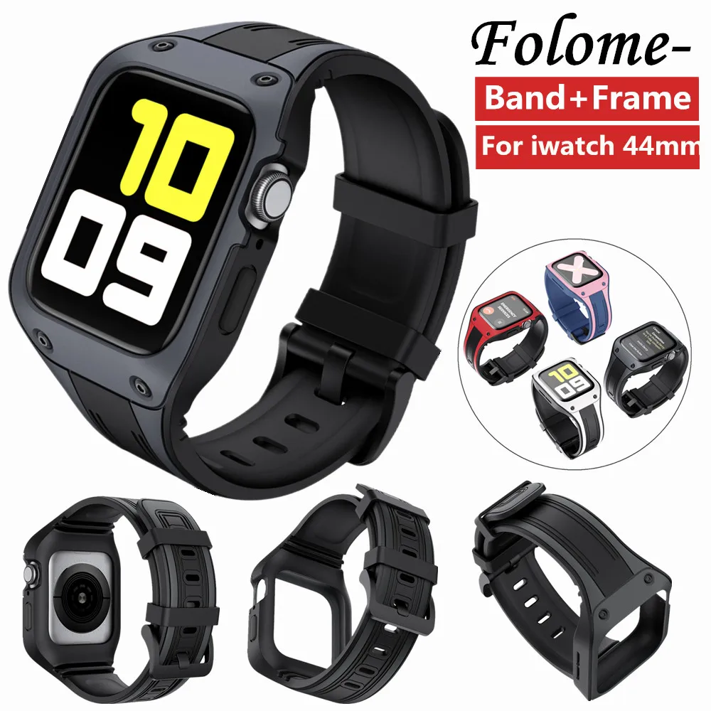 Outdoor Sport Silicone Strap with Protective Frame for Apple Watch Band Series 5 4 Durable Clock Bracelet Belt for iWatch 44MM
Outdoor Sport Silicone Strap with Protective Frame for Apple Watch Band Series 5 4 Durable Clock Bracelet Belt for iWatch 44MM