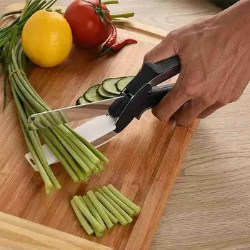 Vegetable Friut Snap Spring Scissors Kitchen Multi-function 2 In 1 Cut Board Utility Cutter Ourdoor Stainless Steel Food Knife
Vegetable Friut Snap Spring Scissors Kitchen Multi-function 2 In 1 Cut Board Utility Cutter Ourdoor Stainless Steel Food Knife