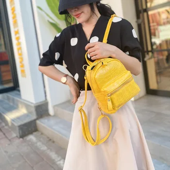 ZZSLHL 2020 Women's Fashion Small Backpack Alligator Pu Leather Backpack Girls Casual Backpack Yellow mochila feminina 
ZZSLHL 2020 Women's Fashion Small Backpack Alligator Pu Leather Backpack Girls Casual Backpack Yellow mochila feminina