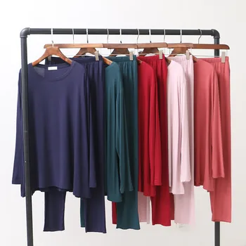 Spring and autumn new pajamas suit ladies long-sleeved trousers modal large size loose home service suit women pajamas for women 
Spring and autumn new pajamas suit ladies long-sleeved trousers modal large size loose home service suit women pajamas for women