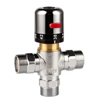 SOLID BRASS 3-Way Thermostatic Mixing Valve G 1/2 Male Connections, Stepless Adjustment
SOLID BRASS 3-Way Thermostatic Mixing Valve G 1/2 Male Connections, Stepless Adjustment