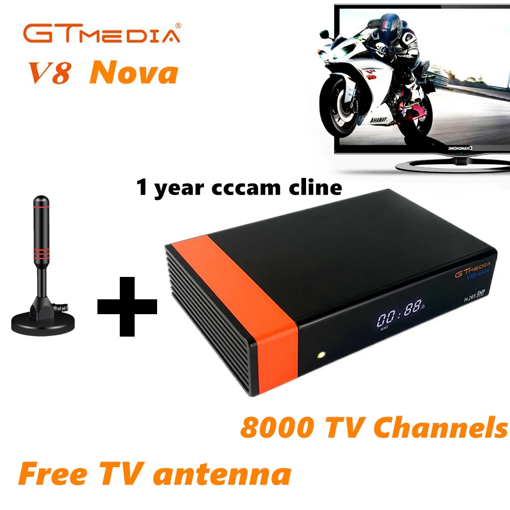 Gtmedia v8 nova Satellite TV Receiver 8000 TV Channel with free antenna DVB-S2 Built in WIFI Europe CCCAM 1 Years cline Service
Gtmedia v8 nova Satellite TV Receiver 8000 TV Channel with free antenna DVB-S2 Built in WIFI Europe CCCAM 1 Years cline Service