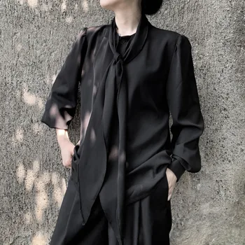 LANMREM 2020 Spring New Dark Wind Simple Solid Color Niche Design Tie Temperament Long-sleeved Shirt 19B-a248
LANMREM 2020 Spring New Dark Wind Simple Solid Color Niche Design Tie Temperament Long-sleeved Shirt 19B-a248