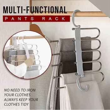 5 in 1 Multi-functional Trouser Storage Rack Adjustable Pants Tie Storage Shelf Closet Organizer Stainless Steel Clothes Hanger
5 in 1 Multi-functional Trouser Storage Rack Adjustable Pants Tie Storage Shelf Closet Organizer Stainless Steel Clothes Hanger