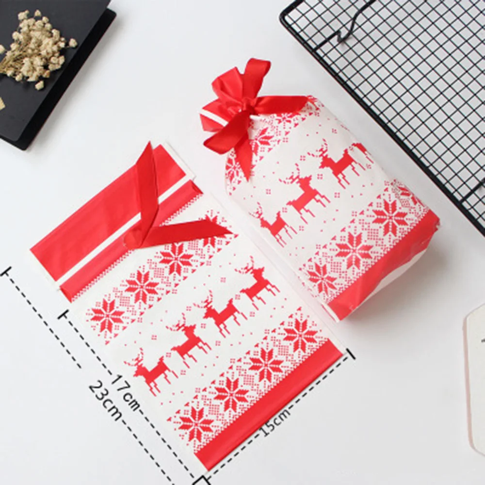 50pcs merry christmas gift bags santa claus xmas tree packing